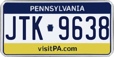 PA license plate JTK9638
