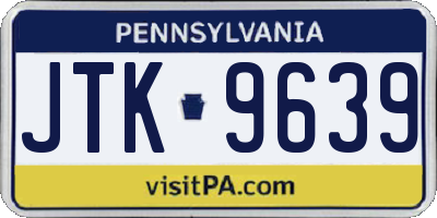PA license plate JTK9639