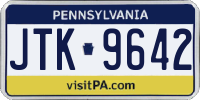 PA license plate JTK9642