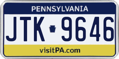 PA license plate JTK9646