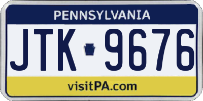 PA license plate JTK9676