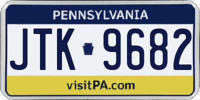 PA license plate JTK9682