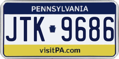 PA license plate JTK9686