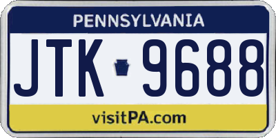 PA license plate JTK9688