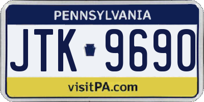 PA license plate JTK9690