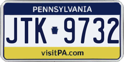 PA license plate JTK9732