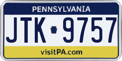 PA license plate JTK9757