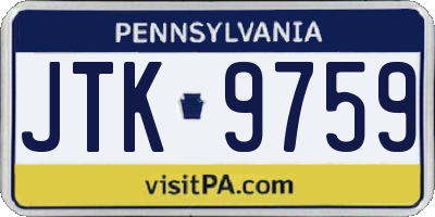 PA license plate JTK9759