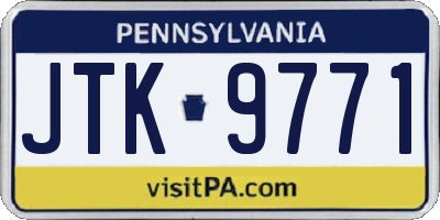 PA license plate JTK9771