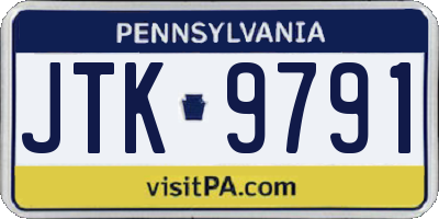 PA license plate JTK9791