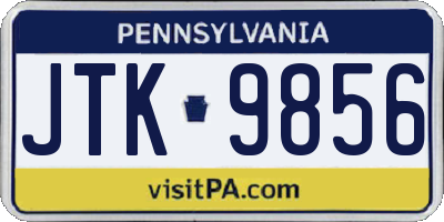 PA license plate JTK9856