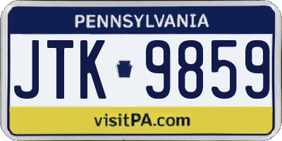 PA license plate JTK9859