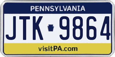 PA license plate JTK9864