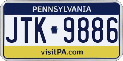 PA license plate JTK9886