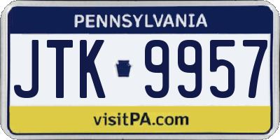 PA license plate JTK9957