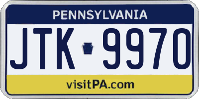 PA license plate JTK9970