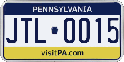 PA license plate JTL0015