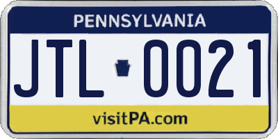 PA license plate JTL0021