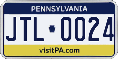 PA license plate JTL0024