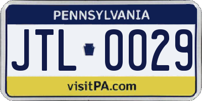 PA license plate JTL0029