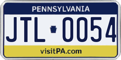PA license plate JTL0054