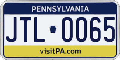 PA license plate JTL0065