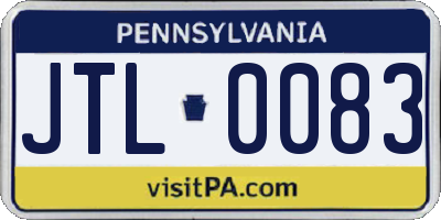 PA license plate JTL0083