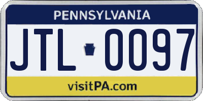 PA license plate JTL0097