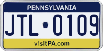 PA license plate JTL0109