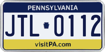 PA license plate JTL0112