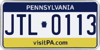 PA license plate JTL0113