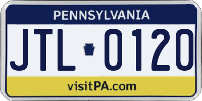 PA license plate JTL0120