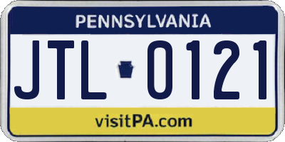PA license plate JTL0121