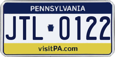 PA license plate JTL0122