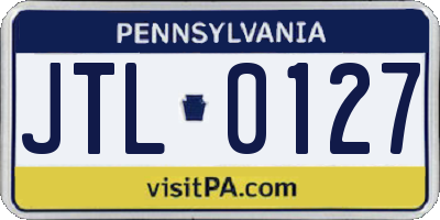 PA license plate JTL0127