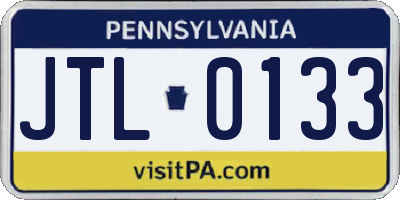 PA license plate JTL0133