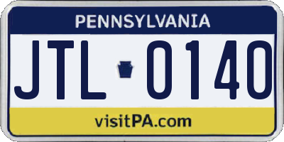 PA license plate JTL0140