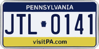 PA license plate JTL0141