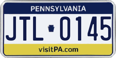 PA license plate JTL0145