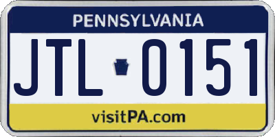 PA license plate JTL0151