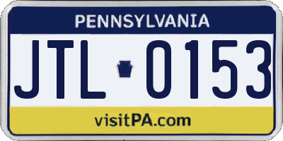 PA license plate JTL0153