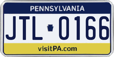 PA license plate JTL0166