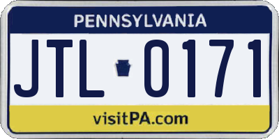 PA license plate JTL0171