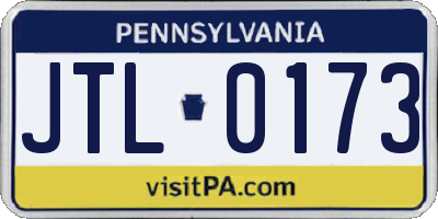 PA license plate JTL0173