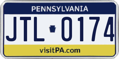 PA license plate JTL0174