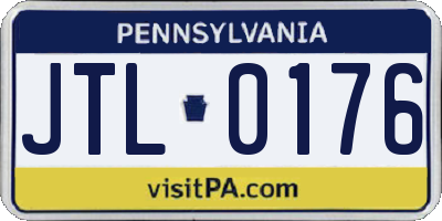 PA license plate JTL0176