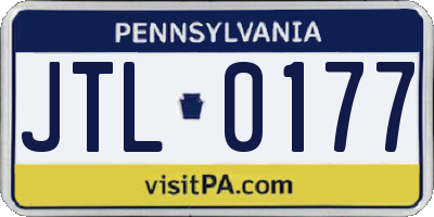 PA license plate JTL0177