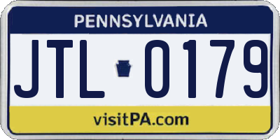 PA license plate JTL0179