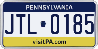 PA license plate JTL0185