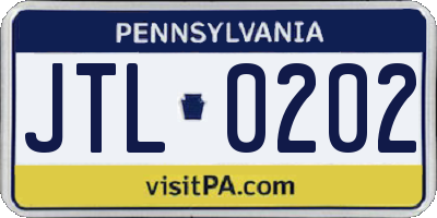 PA license plate JTL0202